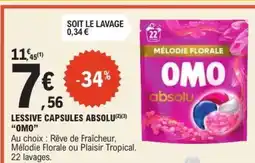 E.Leclerc LESSIVE CAPSULES ABSOLU “OMO” offre
