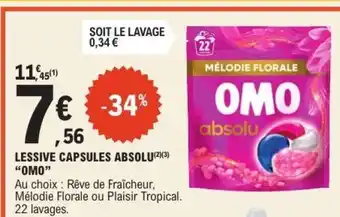 E.Leclerc LESSIVE CAPSULES ABSOLU “OMO” offre