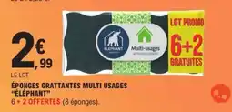 E.Leclerc Eponges Grattantes Multi-Usages Elephant offre