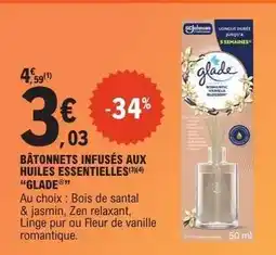 E.Leclerc Bâtonnets infusés aux huiles essentielles Glade offre