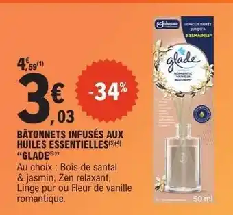 E.Leclerc Bâtonnets infusés aux huiles essentielles Glade offre