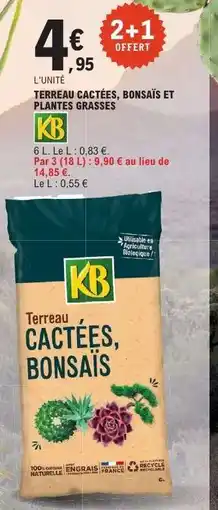E.Leclerc TERREAU CACTÉES, BONSAÏS ET PLANTES GRASSES offre