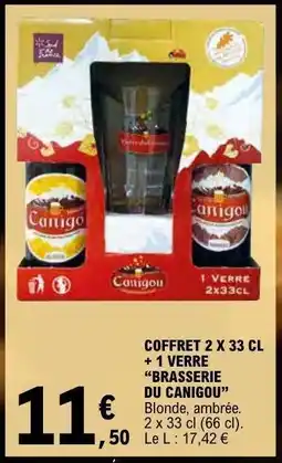 E.Leclerc COFFRET 2 X 33 CL + 1 VERRE “BRASSERIE DU CANIGOU” offre