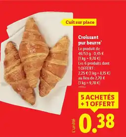 Lidl Croissant pur beurre offre