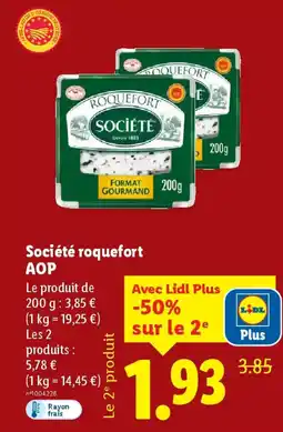 Lidl Société roquefort AOP offre