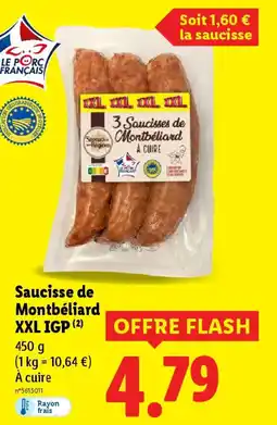 Lidl Saucisse de montbéliard xxl igp offre