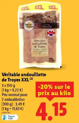 Lidl Véritable andouillette de Troyes XXL offre