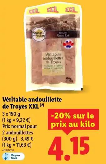 Lidl Véritable andouillette de Troyes XXL offre