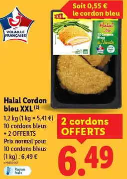 Lidl Halal Cordon bleu XXL offre