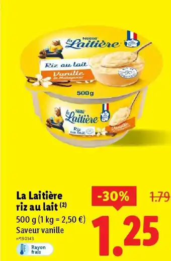 Lidl NESTLE La Laitière riz au lait offre