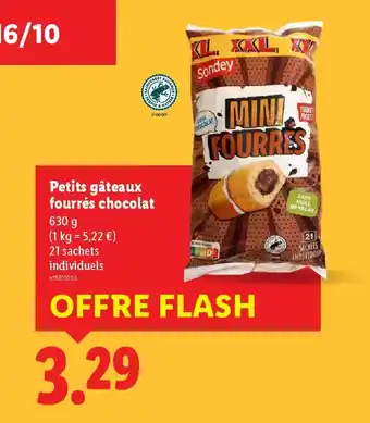 Lidl SODNEY Petits gâteaux fourrés chocolat offre