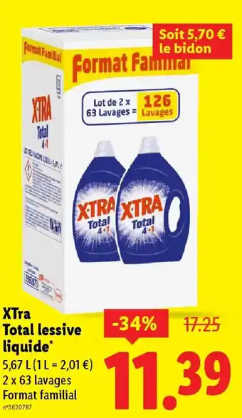Lidl XTra Total lessive liquide offre