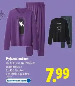 Lidl Pyjama enfant offre