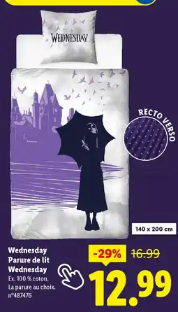 Lidl WEDNESDAY Parure de lit offre
