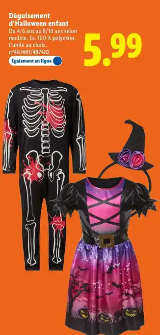 Lidl Déguisement d'Halloween enfant offre