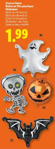Lidl Livarno Home Ballon en film plastique Halloween offre