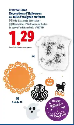 Lidl Livarno Home Décorations d'Halloween ou toile d'araignée en feutre offre