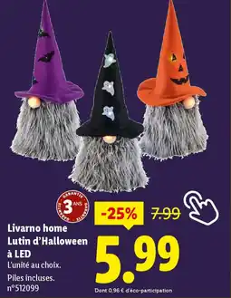 Lidl Livarno home Lutin d'Halloween à LED offre