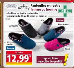 Norma Ronley Pantoufles en feutre offre