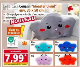 Norma BELLA CASA Coussin Monster Cloud gris env. 35 x 50 cm offre
