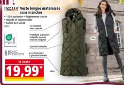 Norma Toptex Sport Veste longue matelassée sans manches offre