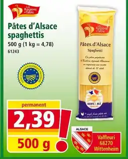 Norma Les Régions à Table Pâtes d'Alsace Spaghetti offre