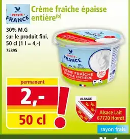 Norma PETITE FRANCE Crème fraîche épaisse entière offre