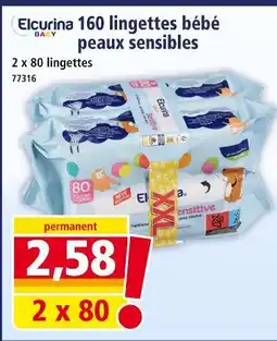 Norma Elcurina Lingettes bébé peaux sensibles offre