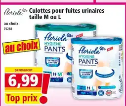 Norma Floriola Culottes pour fuites urinaires taille M ou L offre