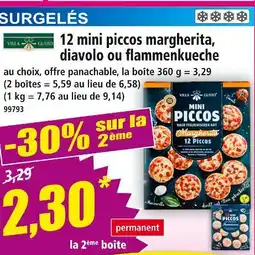 Norma Villa Gusto 12 mini piccos margherita, diavolo ou flammenkueche offre