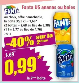 Norma Fanta Fanta US ananas ou baies offre