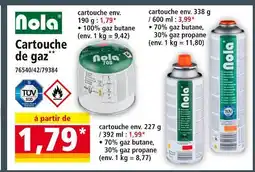 Norma Nola Cartouche de gaz 100% gaz butane offre