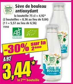Norma Jardin BIO étic Sève de bouleau antioxydant offre