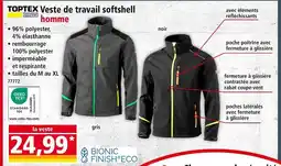 Norma Toptex Pro Veste de travail softshell offre