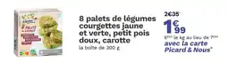Picard PICARD 8 palets de légumes courgettes jaune et verte, petit pois doux, carotte offre