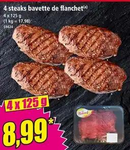 Norma LE BOEUF 4 steaks bavette de flanchet offre