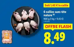 Lidl Le 6 cailles sans tête nature offre