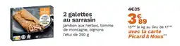 Picard PICRAD 2 galettes au sarrasin offre