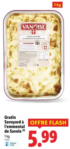 Lidl Vanoise Gratin Savoyard à l'emmental de Savoie offre