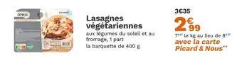 Picard PICARD Lasagnes végétariennes offre