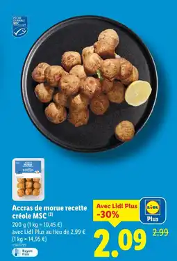 Lidl MSC Accras de morue recette créole offre