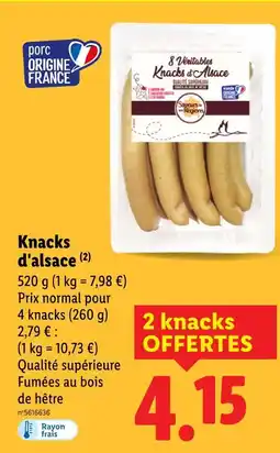 Lidl Knacks d'Alsace offre