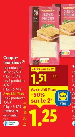 Lidl Toque du Chef Croque-monsieur offre