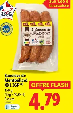 Lidl Saveurs des Régions Saucisse de Montbéliard XXL IGP offre