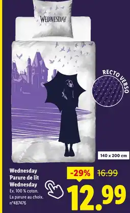 Lidl Wednesday parure de lit wednesday offre