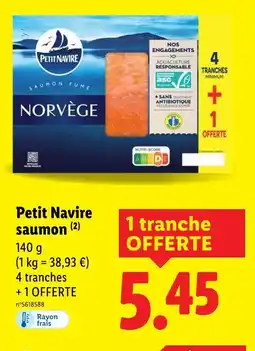 Lidl PETITE NAVIRE Saumon fumé Norvège offre