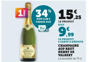 U Express Henry de Valbert Champagne AOP Brut offre