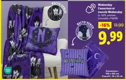 Lidl Couverture ET coussin Wednesday offre