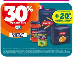 U Express Barilla 30% Versés sur ma Carte U sur tout Barilla offre