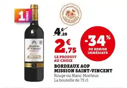 U Express MISSION SAINT-VINCENT Bordeaux AOP Rouge offre